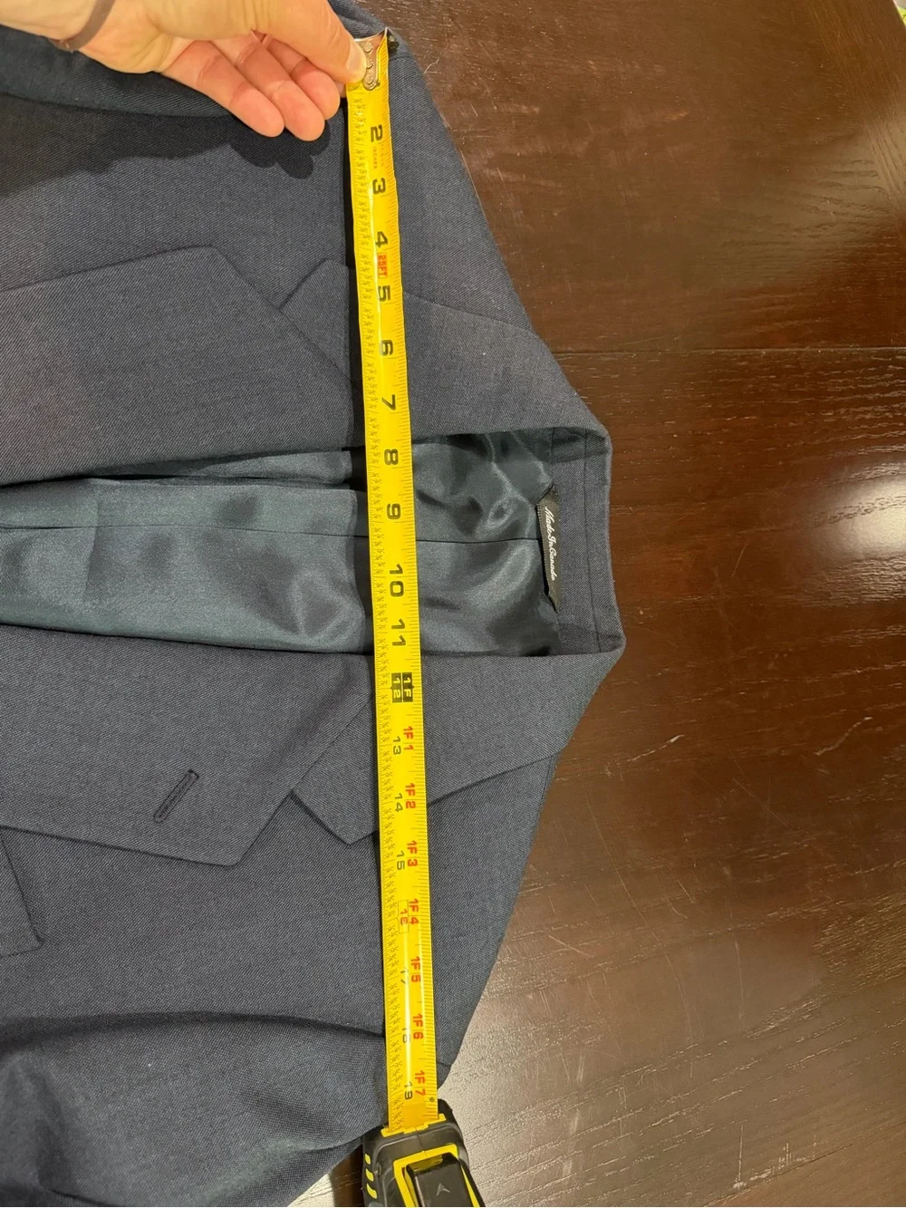 Alan Flusser Saks Fifth Avenue Suit Men 100% Wool Made in Canada Blue